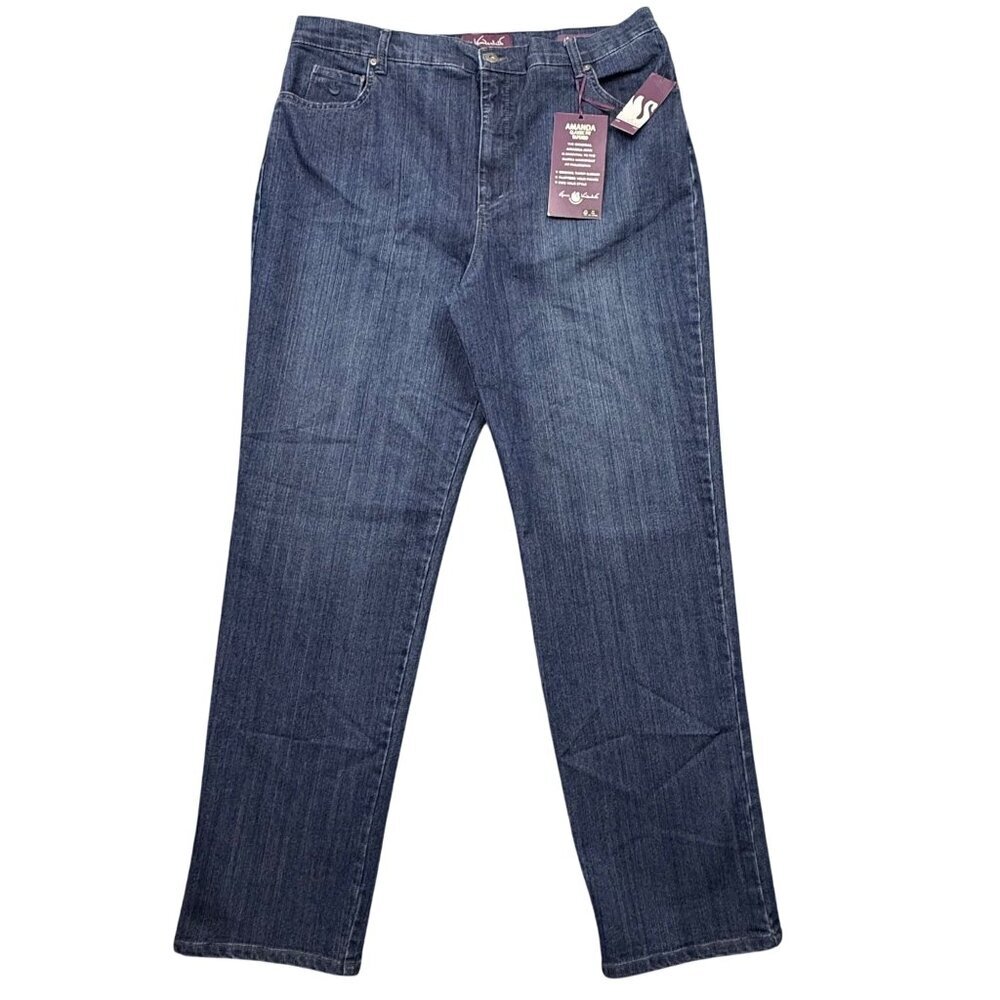 Gloria Vanderbilt Amanda Straight Leg Jeans Ultra Stretch Slimming Plus 18 NEW